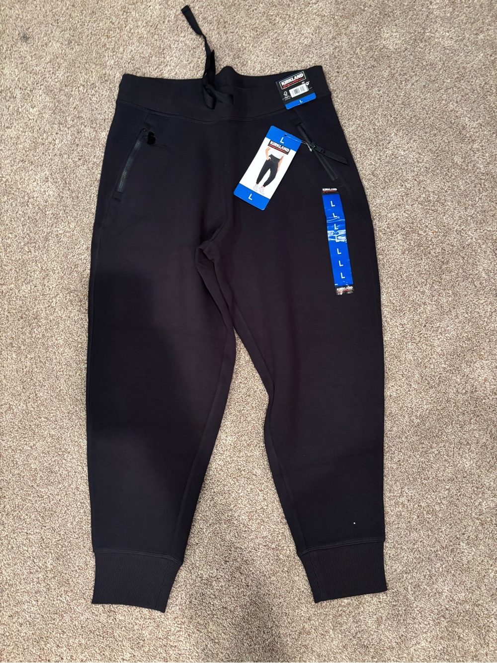 Kirklands Black Zip-Front Jogger Pants